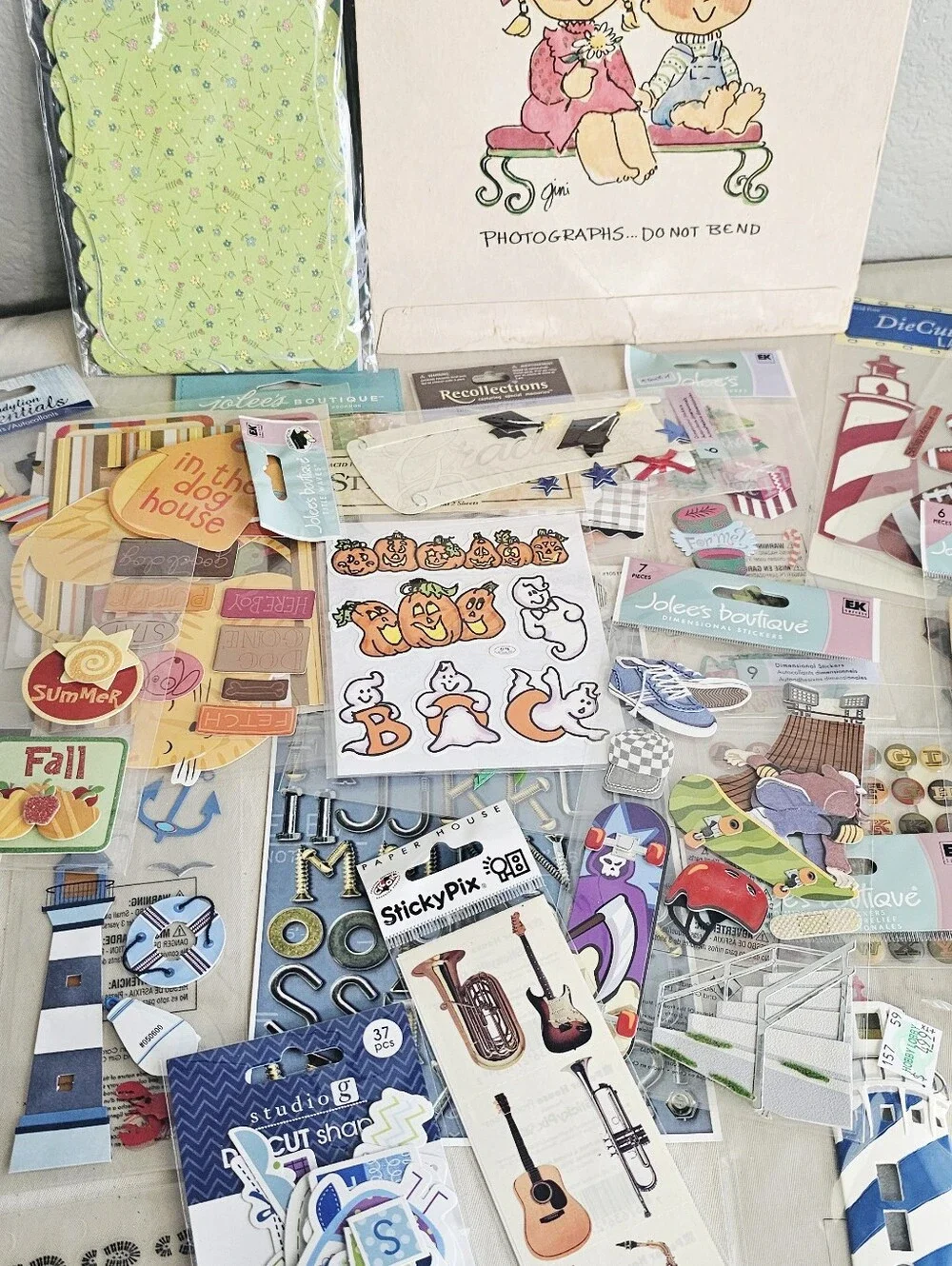 Huge Scrapbooking Supplies Craft Lot Stickers Embellishments Die Cuts